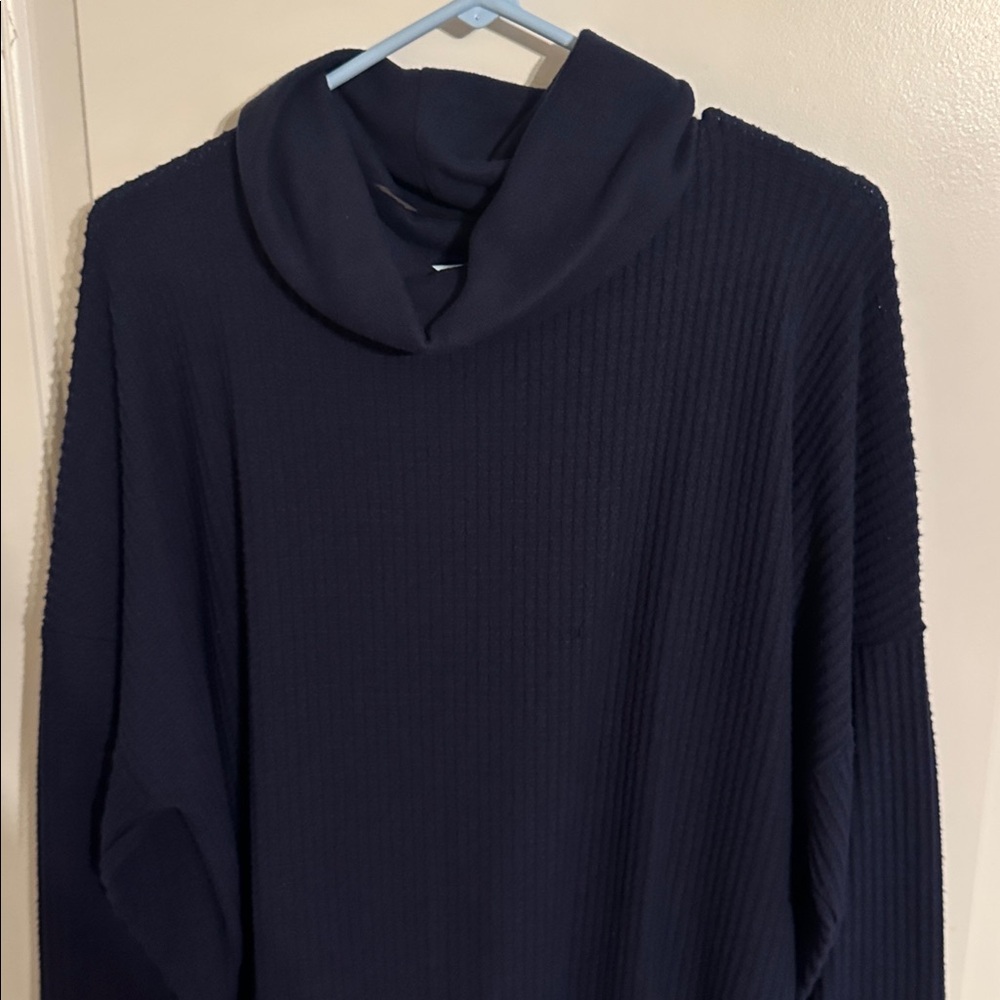 Women's Navy Turtleneck Sweater
